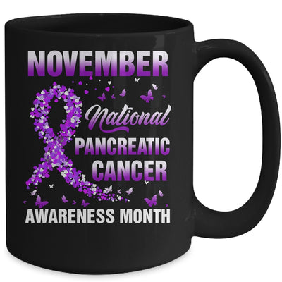 November Purple Ribbon Pancreatic Cancer Awareness Month Mug | siriusteestore