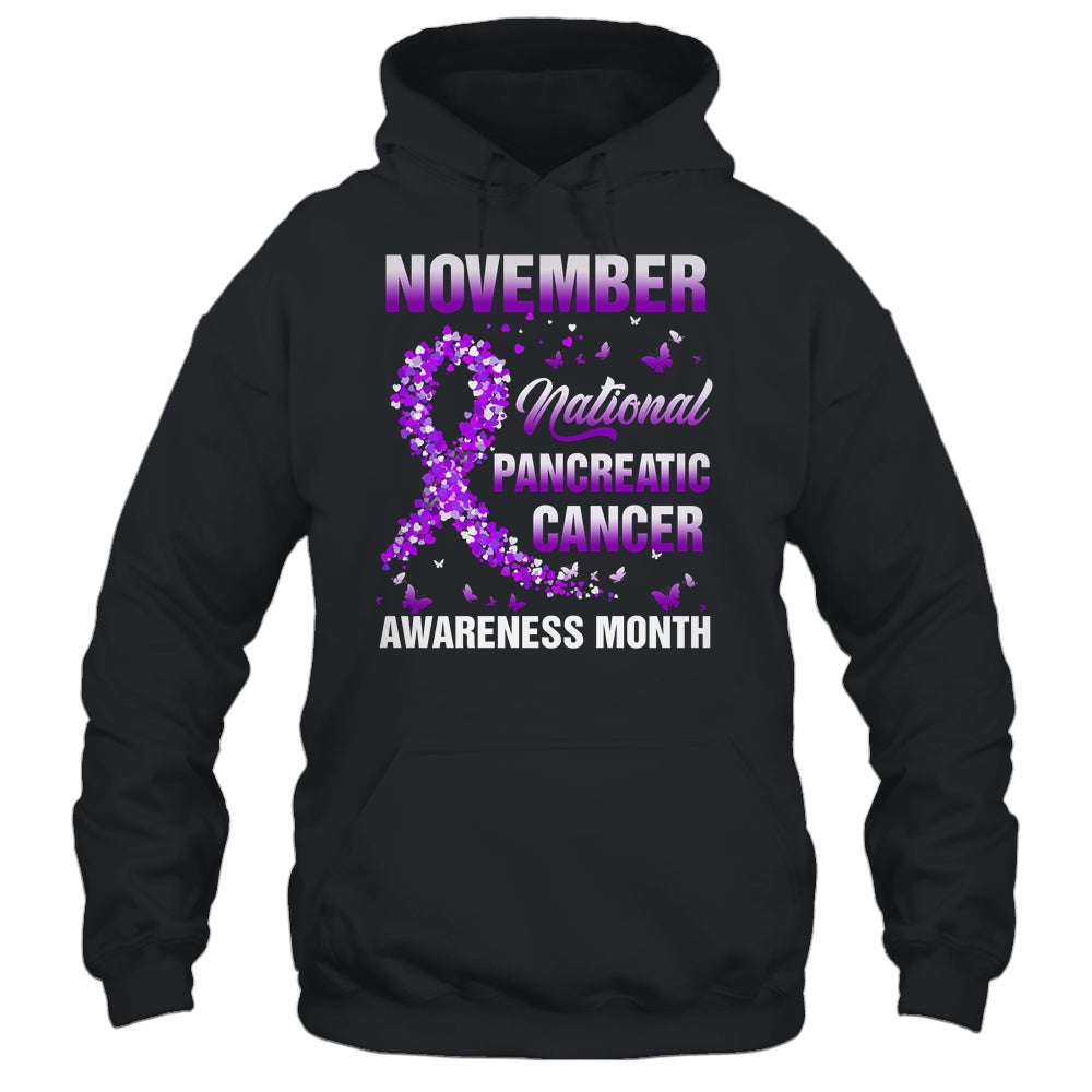 November Purple Ribbon Pancreatic Cancer Awareness Month Shirt & Hoodie | siriusteestore