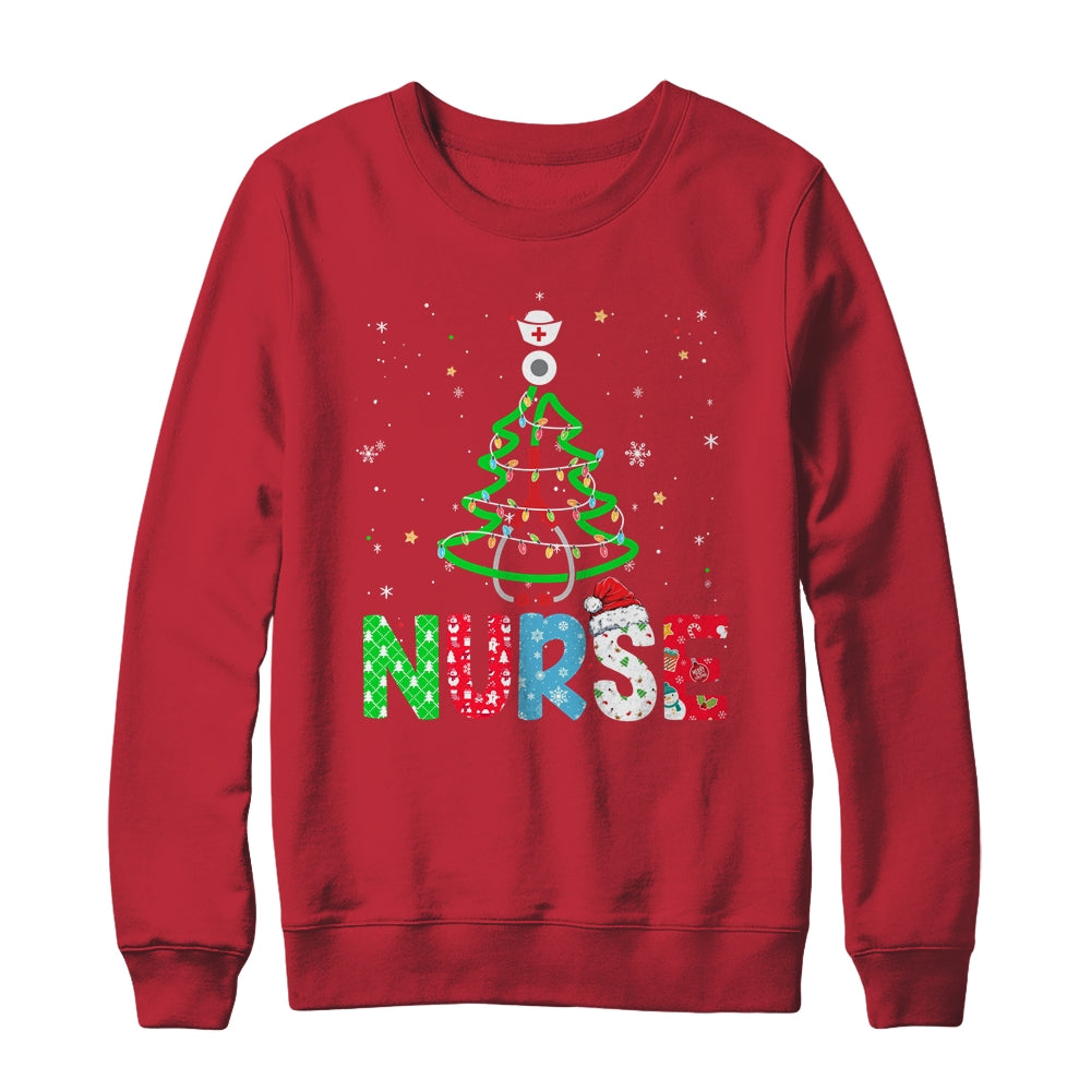 Nurse Christmas Tree Stethoscope RN LPN Nursing Xmas Shirt & Sweatshirt | siriusteestore