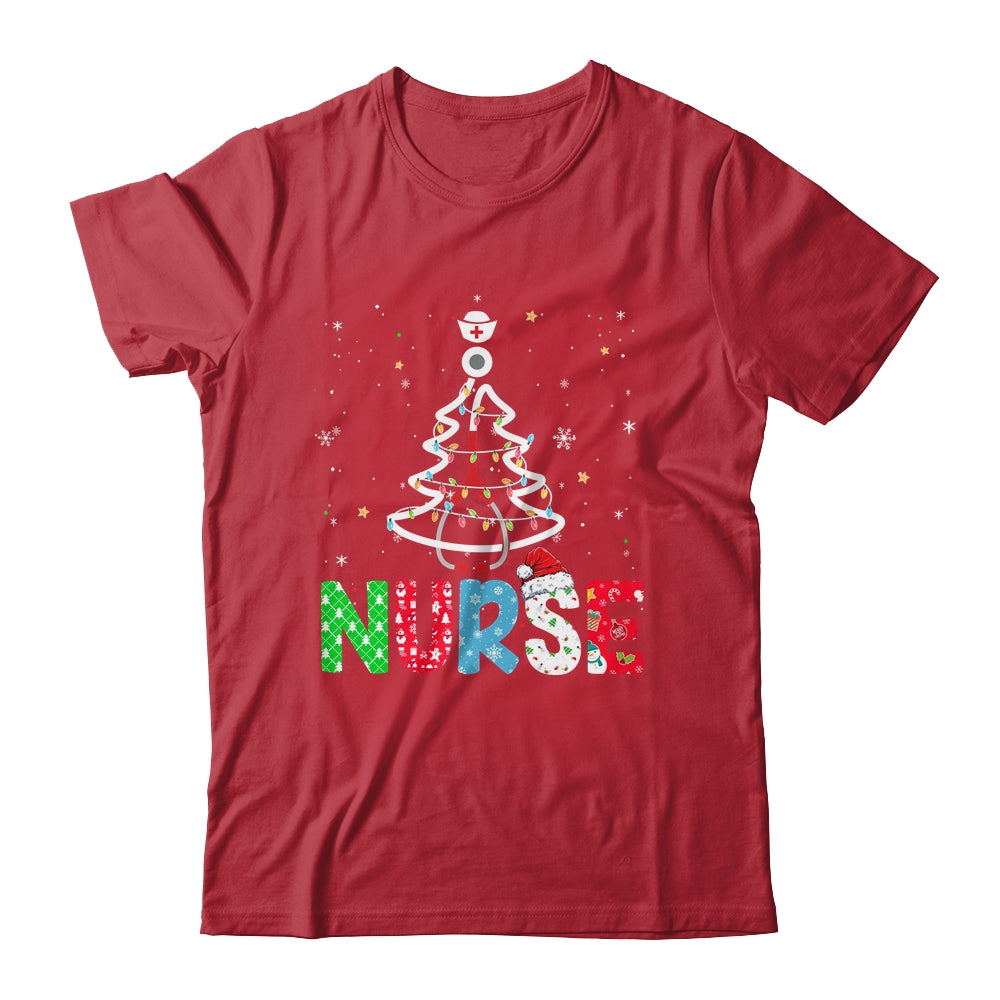 Nurse Christmas Tree Xmas Stethoscope RN LPN Nursing Shirt & Sweatshirt | siriusteestore