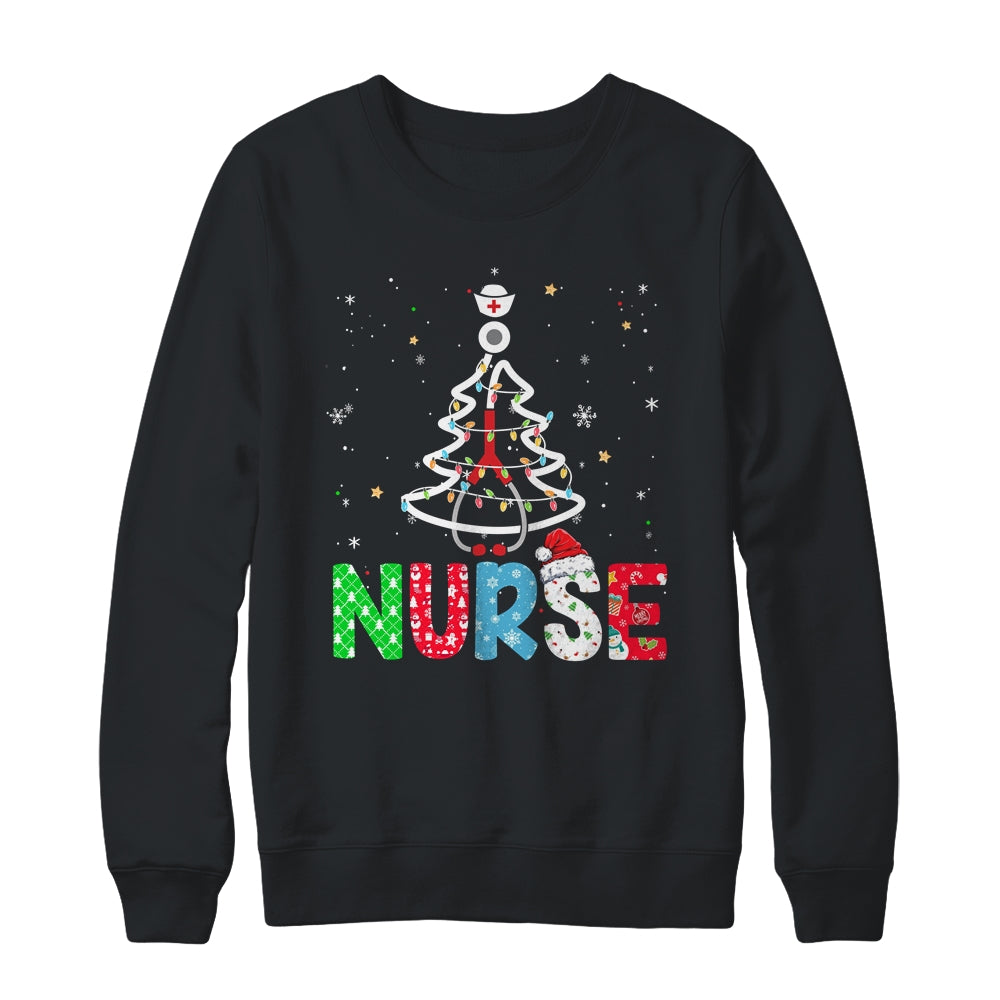 Nurse Christmas Tree Xmas Stethoscope RN LPN Nursing Shirt & Sweatshirt | siriusteestore