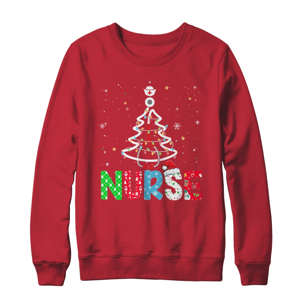 Nurse Christmas Tree Xmas Stethoscope RN LPN Nursing Shirt & Sweatshirt | siriusteestore