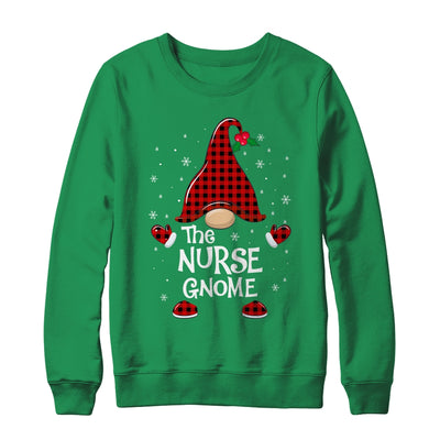 Nurse Gnome Buffalo Plaid Matching Christmas Pajama Gift Shirt & Sweatshirt | siriusteestore