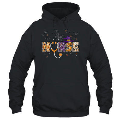 Nurse Halloween Gift With Pumpkin Boo Spider Witch Hat Shirt & Hoodie | siriusteestore