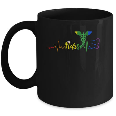 Nurse LGBTQ Gay Pride Rainbow Flag Registered Nursing Mug | siriusteestore