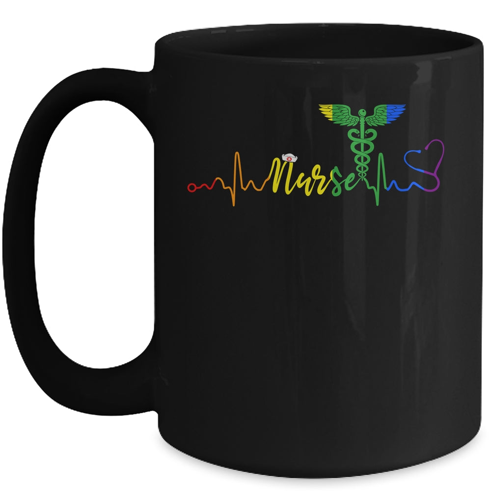 Nurse LGBTQ Gay Pride Rainbow Flag Registered Nursing Mug | siriusteestore