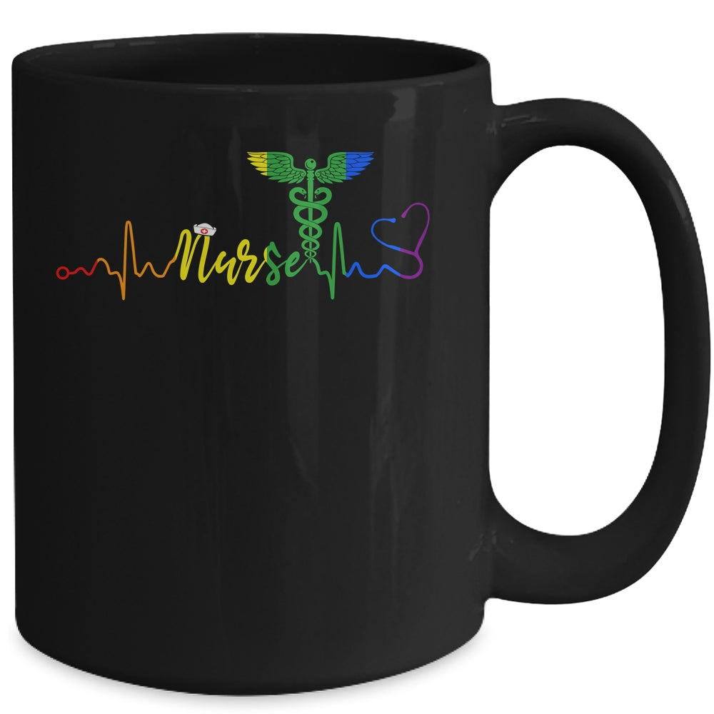 Nurse LGBTQ Gay Pride Rainbow Flag Registered Nursing Mug | siriusteestore