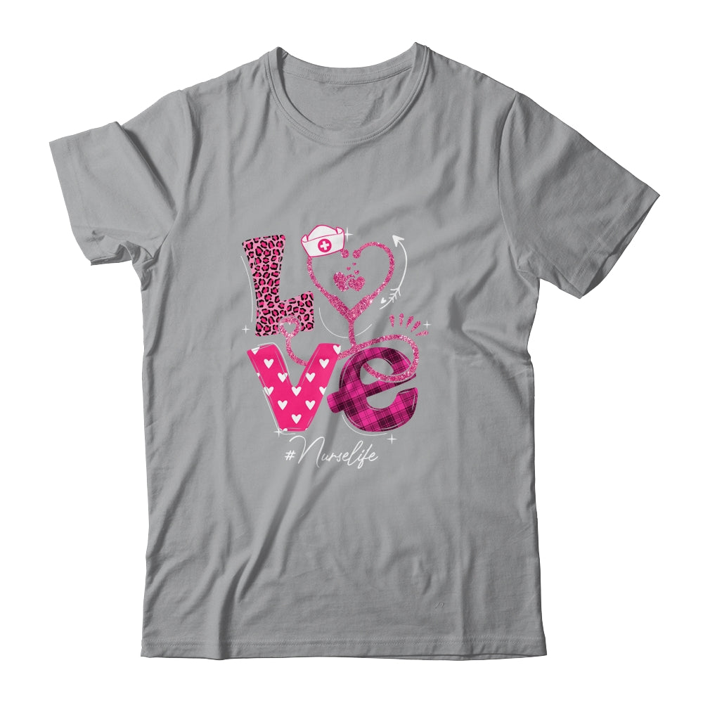 Nurse Life RN LPN CNA Healthcare Cheetah Heart Leopard Funny Shirt & Tank Top | siriusteestore