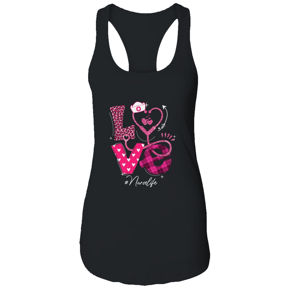 Nurse Life RN LPN CNA Healthcare Cheetah Heart Leopard Funny Shirt & Tank Top | siriusteestore