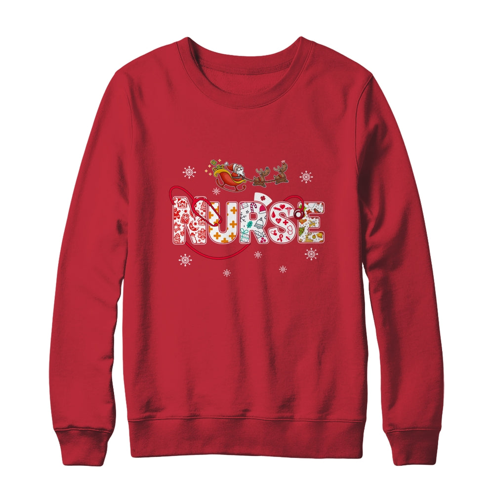 Nurse Stethoscope Christmas Tree Nursing Gift Shirt & Sweatshirt | siriusteestore