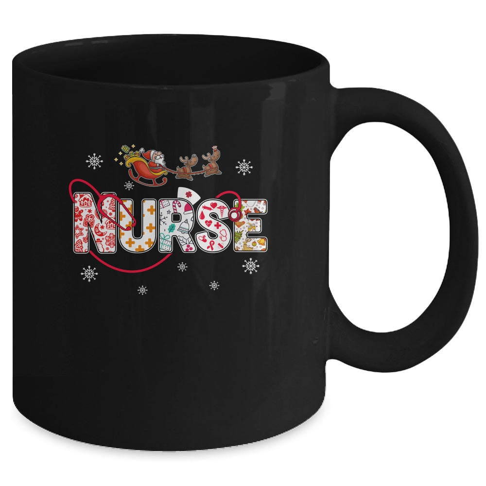 Nurse Stethoscope Christmas Tree Nursing Gift Mug | siriusteestore