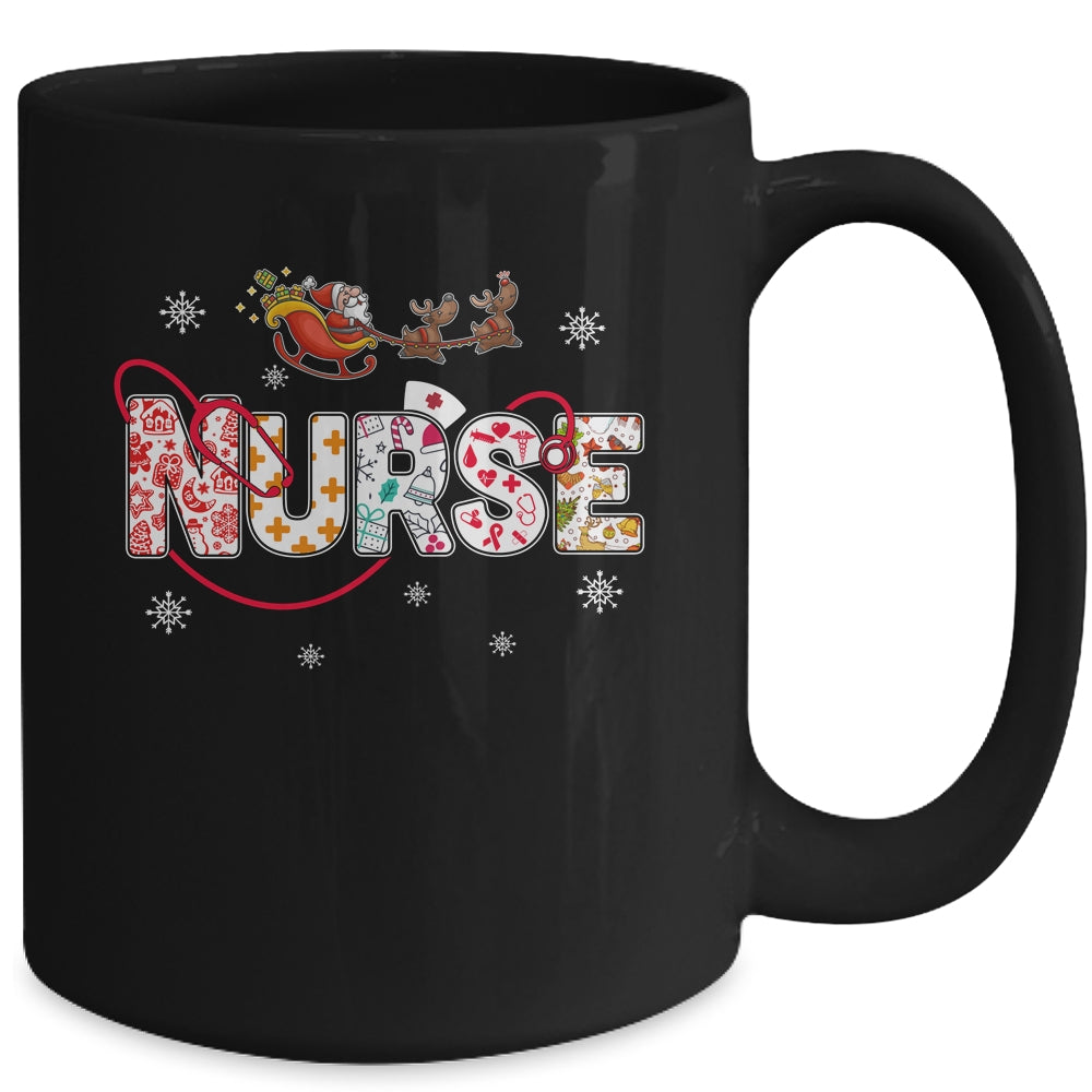 Nurse Stethoscope Christmas Tree Nursing Gift Mug | siriusteestore