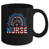 Nurse Stethoscope Rainbow Memorial Day 4th Of July Nursing Mug | siriusteestore