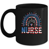 Nurse Stethoscope Rainbow Memorial Day 4th Of July Nursing Mug | siriusteestore