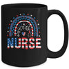 Nurse Stethoscope Rainbow Memorial Day 4th Of July Nursing Mug | siriusteestore