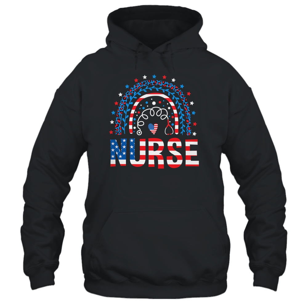 Nurse Stethoscope Rainbow Memorial Day 4th Of July Nursing Shirt & Tank Top | siriusteestore