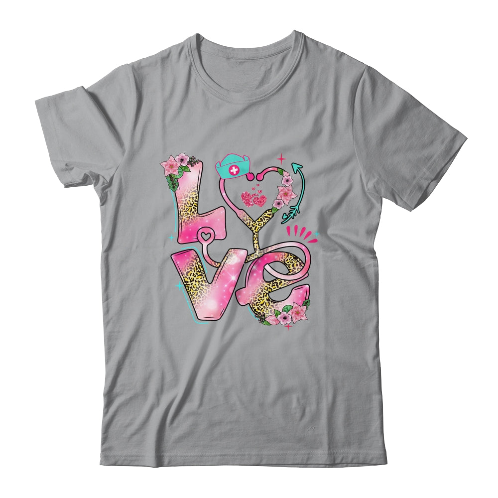 Nurse Valentines Day Heart Stethoscope Cute Love Nursing Shirt & Tank Top | siriusteestore