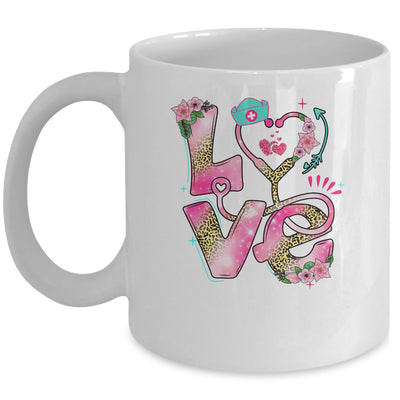 Nurse Valentines Day Heart Stethoscope Cute Love Nursing Mug | siriusteestore