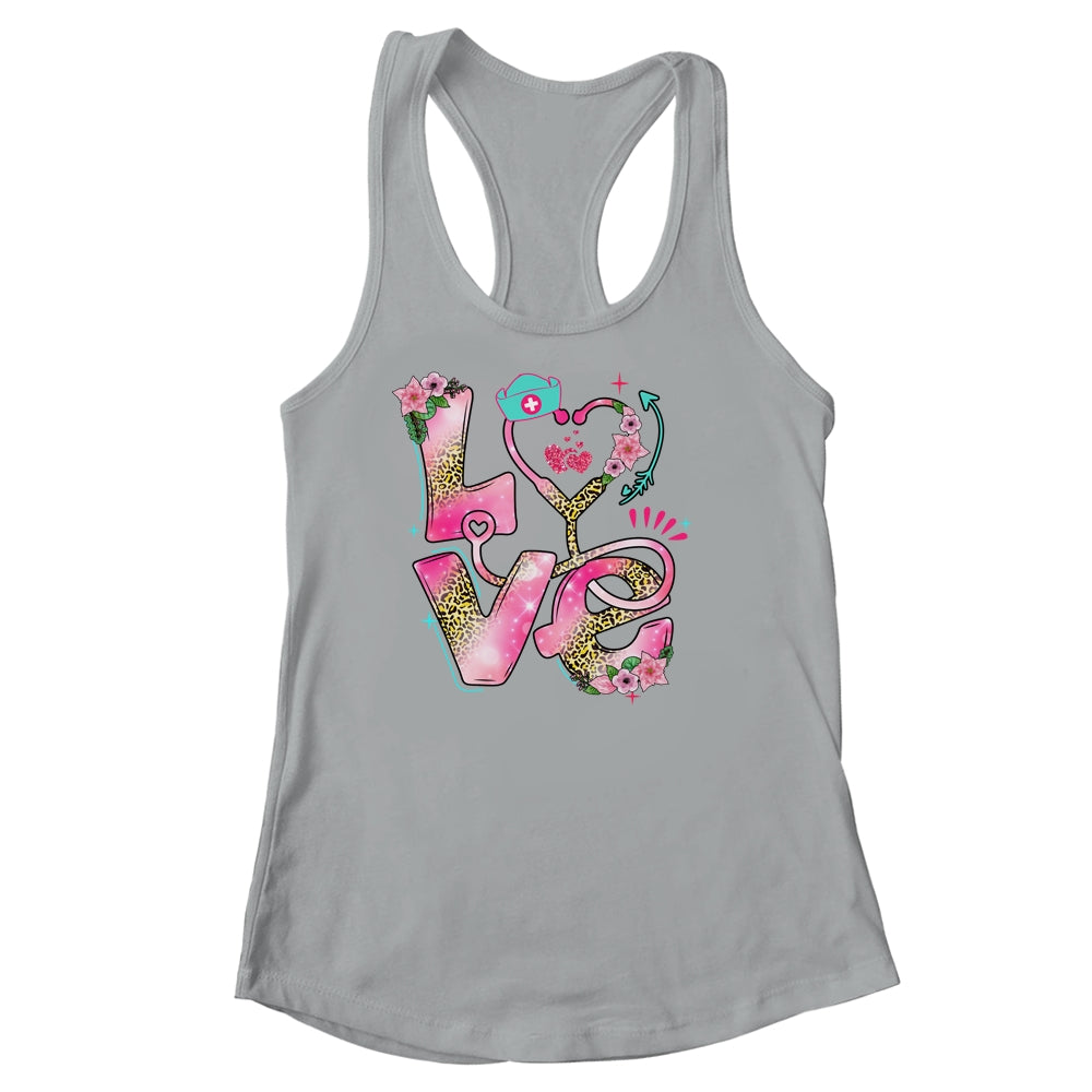 Nurse Valentines Day Heart Stethoscope Cute Love Nursing Shirt & Tank Top | siriusteestore