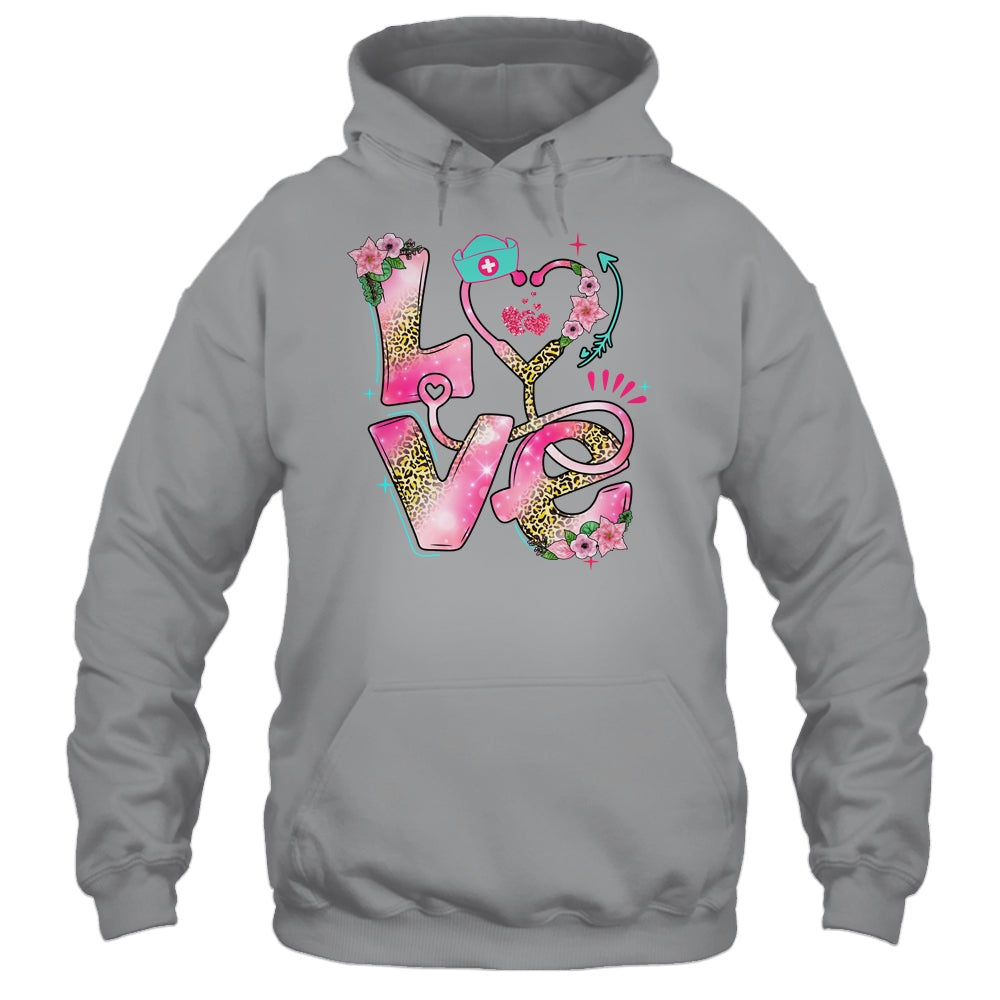 Nurse Valentines Day Heart Stethoscope Cute Love Nursing Shirt & Tank Top | siriusteestore