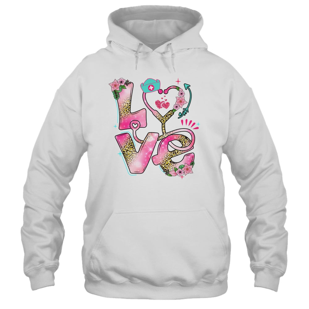 Nurse Valentines Day Heart Stethoscope Cute Love Nursing Shirt & Tank Top | siriusteestore