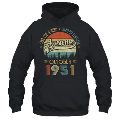 October 1951 Vintage 70 Years Old Retro 70th Birthday Gift Shirt & Hoodie | siriusteestore