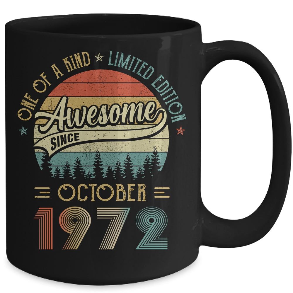 October 1972 Vintage 50 Years Old Retro 50th Birthday Mug | siriusteestore