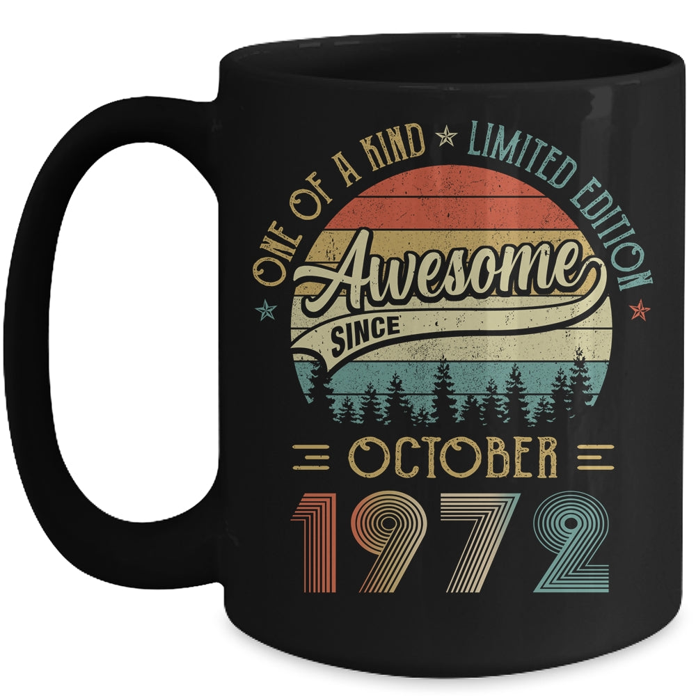 October 1972 Vintage 50 Years Old Retro 50th Birthday Mug | siriusteestore