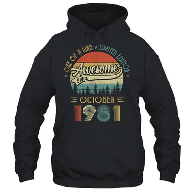 October 1981 Vintage 40 Years Old Retro 40th Birthday Gift Shirt & Hoodie | siriusteestore