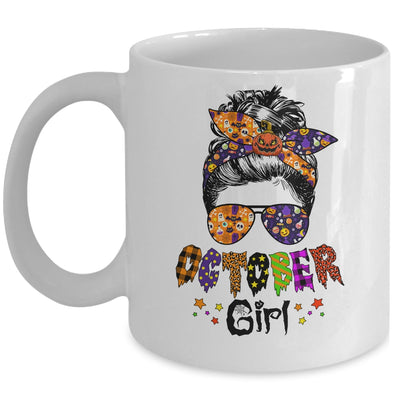 October Girl Halloween Messy Bun October Birthday Mug | siriusteestore