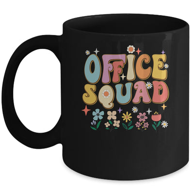 Office Squad Groovy Happy Flower Retro Mug | siriusteestore