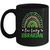 One Lucky Librarian Rainbow St Patricks Day Shamrock Mug | siriusteestore
