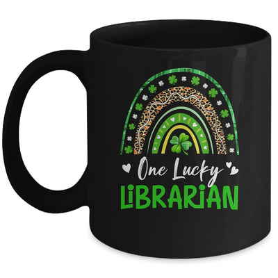 One Lucky Librarian Rainbow St Patricks Day Shamrock Mug | siriusteestore