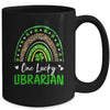 One Lucky Librarian Rainbow St Patricks Day Shamrock Mug | siriusteestore