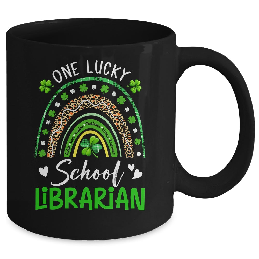 One Lucky School Librarian Rainbow St Patricks Day Mug | siriusteestore