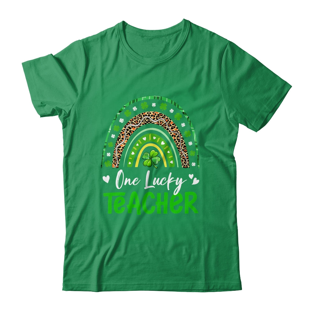 One Lucky Teacher Rainbow St Patricks Day Shamrock Shirt & Hoodie | siriusteestore