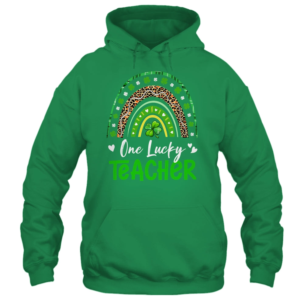 One Lucky Teacher Rainbow St Patricks Day Shamrock Shirt & Hoodie | siriusteestore