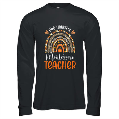 One Thankful Montessori Teacher Thanksgiving Rainbow Teacher Shirt & Hoodie | siriusteestore