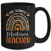 One Thankful Montessori Teacher Thanksgiving Rainbow Teacher Mug | siriusteestore