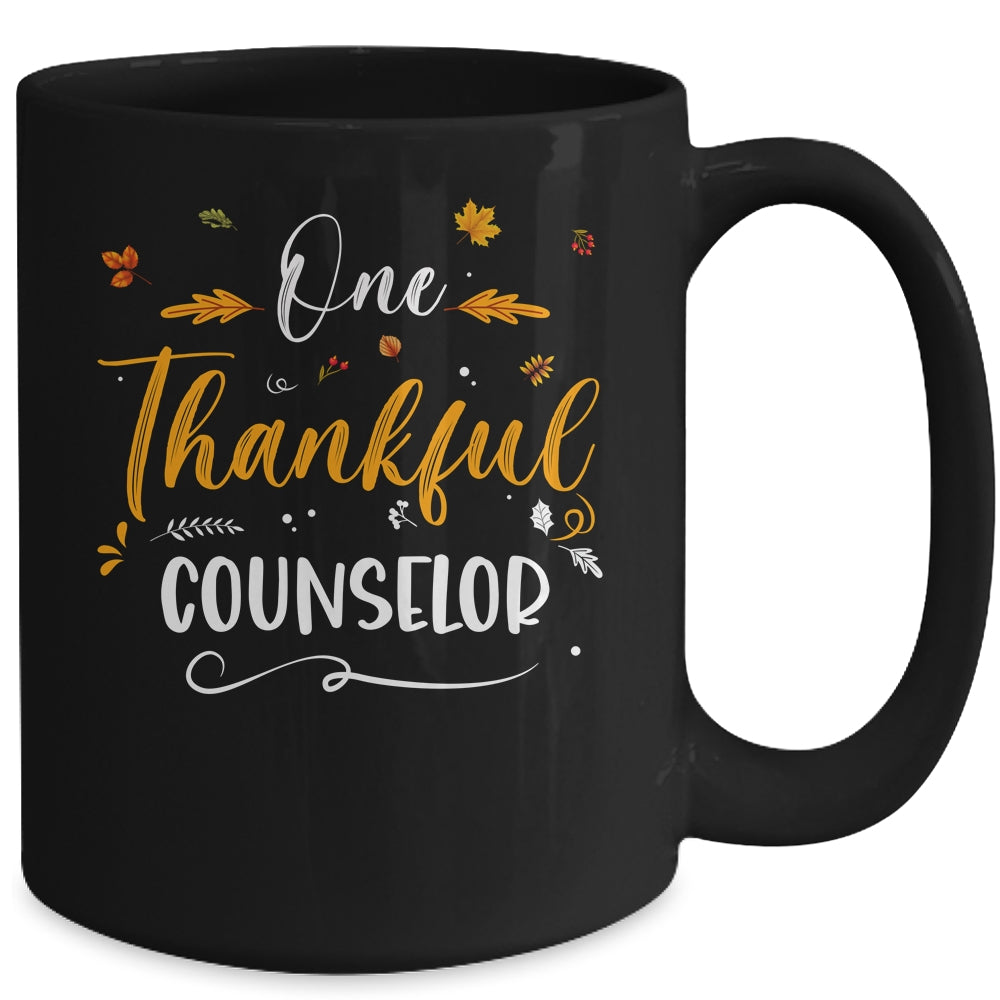 One Thankful School Counselor Fall Thanksgiving Mug | siriusteestore