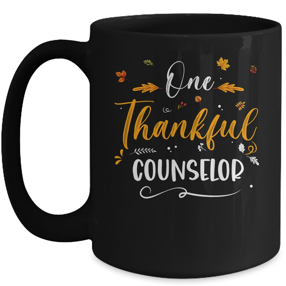 One Thankful School Counselor Fall Thanksgiving Mug | siriusteestore