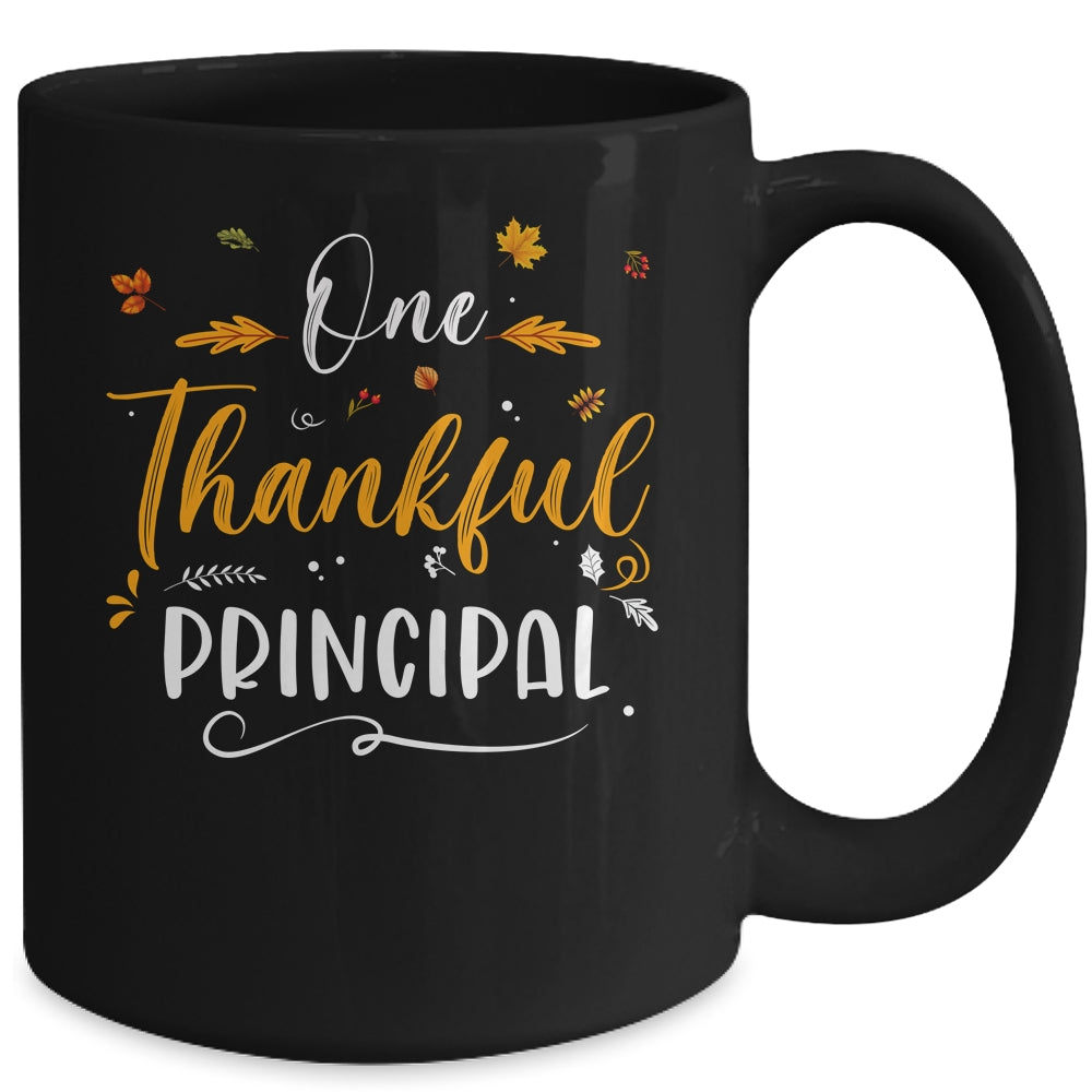 One Thankful School Principal Fall Thanksgiving Mug | siriusteestore