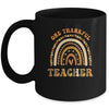 One Thankful Teacher Leopard Rainbow Groovy Thanksgiving Mug | siriusteestore