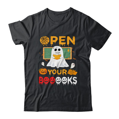 Open Your Booooks Funny Reading Book Teacher Halloween Shirt & Sweatshirt | siriusteestore
