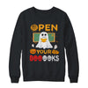 Open Your Booooks Funny Reading Book Teacher Halloween Shirt & Sweatshirt | siriusteestore