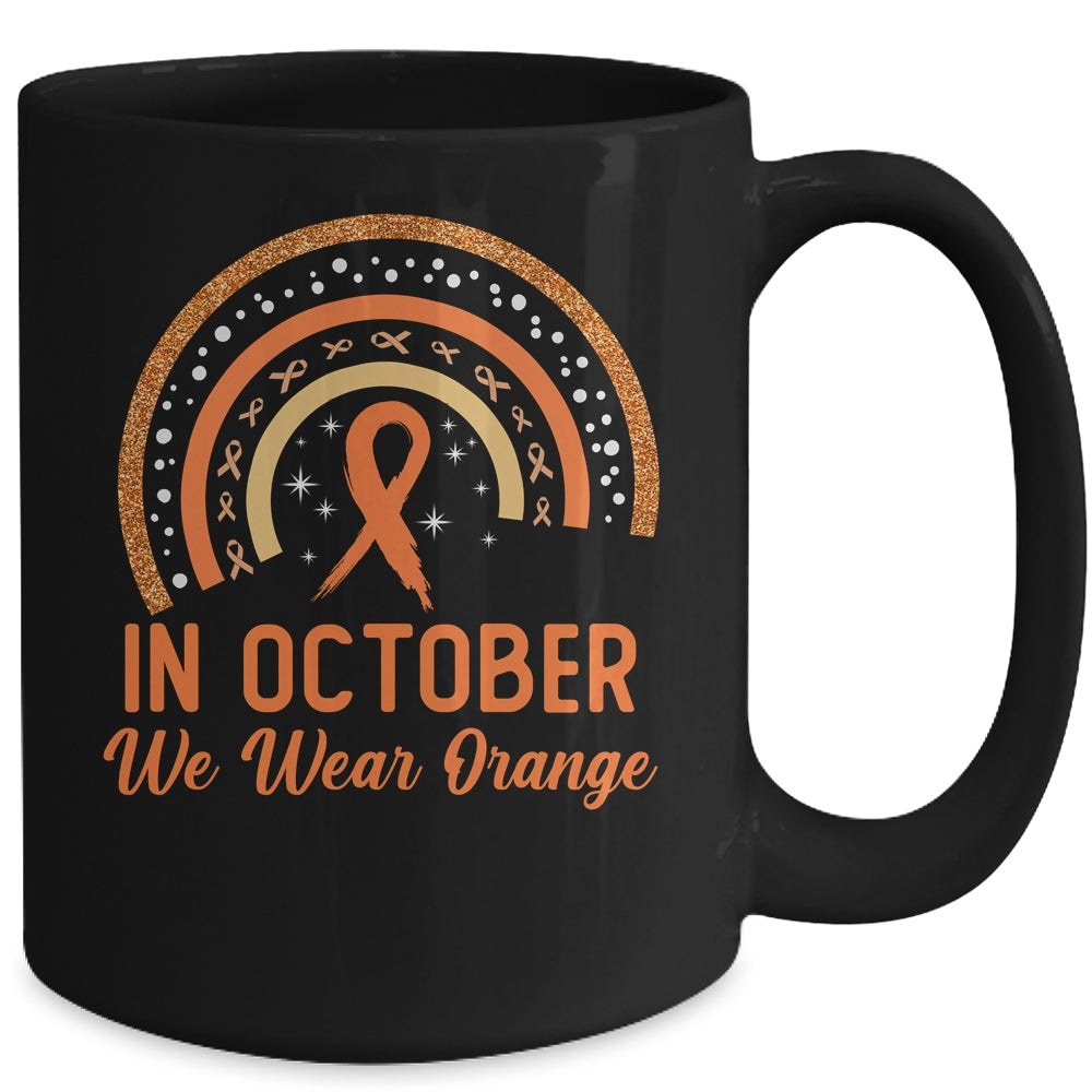 Orange ADHD Awareness In October We Wear Orange Rainbow Mug | siriusteestore