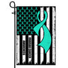 Ovarian Cancer Awareness America Flag Teal Ribbon | siriusteestore