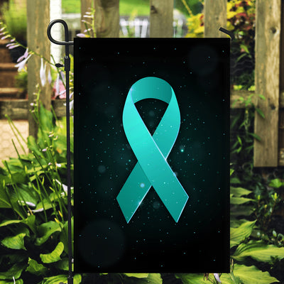 Ovarian Cancer Tourette Syndrome Trigeminal Neuralgia Peritoneal PCOS Awareness Flag Teal Ribbon | siriusteestore