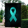 Ovarian Cancer Tourette Syndrome Trigeminal Neuralgia Peritoneal PCOS Awareness Flag Teal Ribbon | siriusteestore