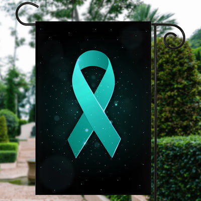 Ovarian Cancer Tourette Syndrome Trigeminal Neuralgia Peritoneal PCOS Awareness Flag Teal Ribbon | siriusteestore